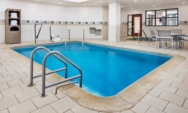Modern pool area at Courtyard Stamford Downtown