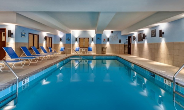 Comfortable pool area at Hampton Inn Waterbury